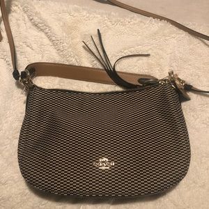 Coach black and white checkered purse